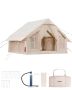 Inflatable 4-6 person camping tent, 4 seasons, 2 doors, 4 windows, with pump and storage bag