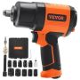 Pneumatic impact wrench 1.3 cm, 1894.6 nm, 2.1 kg, with 11-piece CR-V socket set