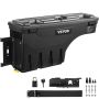 Lockable waterproof ABS tool box for truck body, 20 L, black