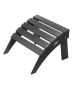Adirondack foldable HDPE pouf, black, weatherproof, 47x50x33 cm
