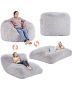 Pouf bed "gaint" double gray, transformable with mattress
