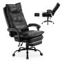 Executive office chair, ergonomic, adjustable, black, PU leather