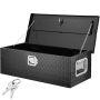Sturdy black aluminum tool box for truck, pickup, camper, 762x330x244 mm