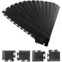 Men's Garage Floor Transition Edge Set, 12 pcs, Black PVC