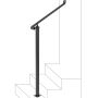 40 mm wrought iron railing for outdoor stairs, 2 steps