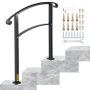 3-tier transitional wrought iron railing black