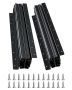 Under-Staircase Black Drawer Slides, 16-Inch, Ball Bearing, 260-Pound Load Capacity