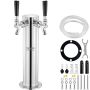 Double Tap Stainless Steel Beer Tap Tower