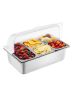 Stainless steel food serving container with cooling boxes, 5 compartments
