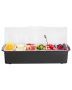 Refrigerated condiment serving container, 6-compartment bar tray