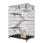 Catio 4 līmeņu liels iekštelpu kaķu būris ar riteņiem un šūpuļtīklu, 35,4x23,6x51 collas