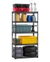 Adjustable Metal Storage Shelves, 5 Tiers, 2000 lbs, 16x32x62.8", Black