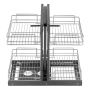 Pull-out Corner Organizer, 2 Tier, 4 Shelves, Chrome Steel, 15 Inch