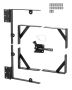 Gate corner reinforcement bracket with latch, black