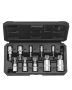 XZN triple square spline bit set 10 pieces, cr-v steel, M4-M18, 1/4-1/2 inch heads