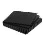 Interlocking black PVC garage floor tiles, 16 pcs., 513x513 mm, rhombus shape
