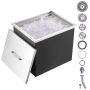 Recessed stainless steel ice box, 40 L, with lid