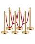 6 pcs stainless steel poles with red velvet ropes, crowd control barriers