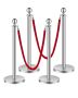 Stainless steel control poles with red ropes, 4 pcs, 5 feet