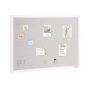 48x36 white cork board with linen surface for wall