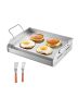 Stainless Steel BBQ Grill Pan, Rectangular 17x13 Inch