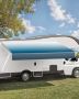 Manual 18' Retractable RV Awning Kit, Aluminum Frame, Blue