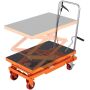 Hydraulic double scissor lift table trolley, 150 kg, 127 cm