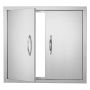Double stainless steel grill door, 660x609 mm