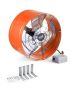 Gable roof fan, 15" with thermostat, air 1650 CFM, orange