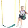 Set of 2 Swing Seats with 66-inch Chains, Green, Outdoor and Indoor