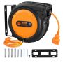 Retractable extension cord reel 19 m, 1600 W, with protection, 180° holder