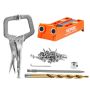Pocket hole drilling kit, 56 pcs., 22.9 cm C-clamp, step drill bit, wrench