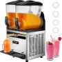Komerciāls nerūsējošā tērauda margaritas saldēto dzērienu automāts, 2 x 15 l, 890 W