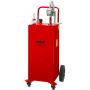 30 gallon fuel tank with wheels and pump, red