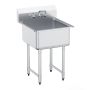 Stainless steel freestanding single bowl sink 27"x41" with faucet