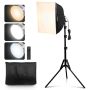 Softbox apgaismojuma komplekts 40x40 cm, regulējams, 3000–6500 K