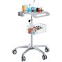 Medical metal trolley with wheels, adjustable height 680–1090 mm