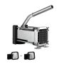 Manual potato slicer with suction cups, stainless steel, 1/2 and 3/8 inch blades