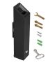 Cigarette butt holder, stainless steel, black, rectangular, wall-mounted