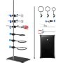 Steel laboratory stand with supports, 60 cm, cast iron base