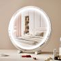 20 inch LED lighted makeup mirror, 3 color lighting, 5x magnification, white