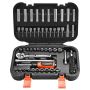 Socket set 70 pieces, 6.4 mm, SAE and metric, CR-V steel