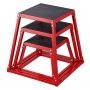 Plyometric jump box 12/18/24 inches, red, non-slip