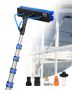 Water-powered wand set with 9 m wand, 180° rotating brush and 20 m hose for cleaning windows and solar panels