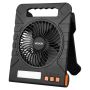 Uzlādējams 10000 mAh saules ventilators ar LED apgaismojumu, 18 cm, 4 ātrumi, USB