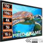 100 collu 16:9 4K HD projektora ekrāns, alumīnija rāmis, pārnēsājams, stiprināms pie sienas