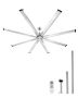 Ceiling fan 213 cm, 6 speeds, aluminum, brushed nickel