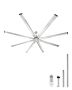 Ceiling fan 244 cm, 8 blades aluminum, without lighting, with remote control