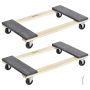 Heavy Duty Wooden Furniture Cart 18x30", 1000 lb. Capacity, 8 Casters