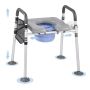 Portable night toilet with lift seat, 227 kg load capacity, adjustable for adults